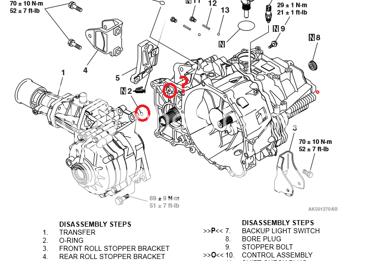 Evo IX MR Transfer Case Small ORing EvolutionM Mitsubishi Lancer